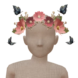 Cosmos Fairy Organza Purple Floral Garland