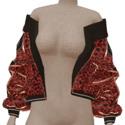 Drop Science Bomber Jacket With Red Leopard Print