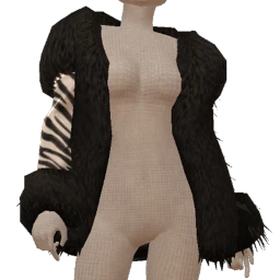 Front Row Zebra Print Warm Jacket With Black Faux Fur