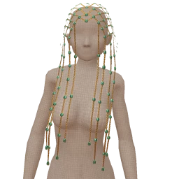 Ikon Elite Gold Chain Aquamarine Hair Jewellery