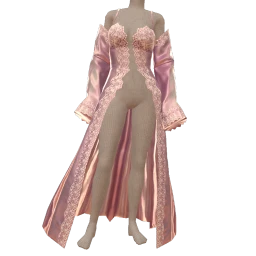 Ikon Elite Silk Mauve Long Lace Robe