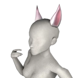 Yume Pink-Tipped White Fox Ears