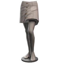 Foal Profile Denim Skirt - White