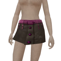 Cosmos Purple And Black Leather Cobweb Mini Skirt