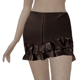 Cloud Nine Black Leather Frill Skirt