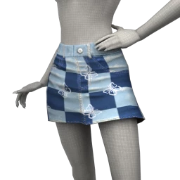 Cloud Nine Denim Patch Skirt