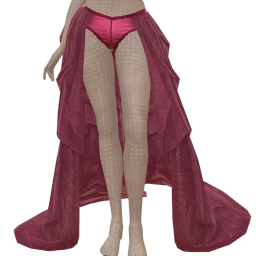 Cloud Nine Dark Pink Sheer Draped Overlay Skirt