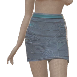 Chiara Metallic Blue Printed Bodycon Skirt