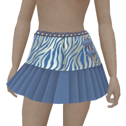 Cloud Nine Blue Tiger Pleated Skirt
