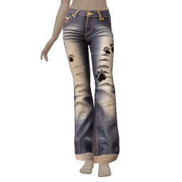 Cloud Nine Paw Print Cat Jeans