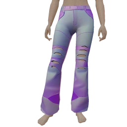 Nova Purple Contrast Ripped Jeans