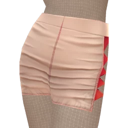 Drop Science White And Red Denim Mini Skirt