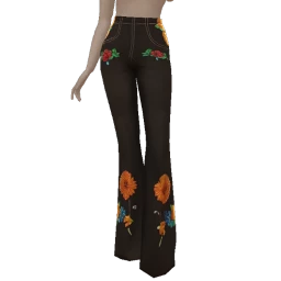 Cloud Nine Day Of The Dead Embroidered Flares