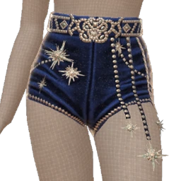Cloud Nine Midnight Crystal Blue Velvet Shorts