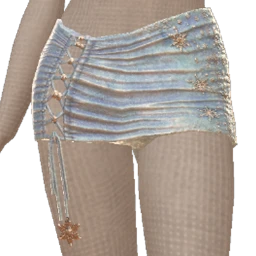 Cloud Nine Winter Blue Velvet Mini Lace Up Skirt