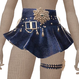 Cloud Nine Midnight Blue Belted Velvet Skirt - Early Access