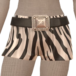 Cloud Nine Crystal Buckle Zebra Shorts