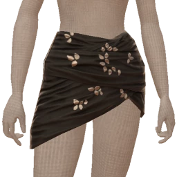 Cloud Nine Black Ruched Satin Skirt