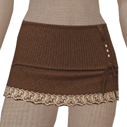Cloud Nine Mini Brown Lace Knit Skirt
