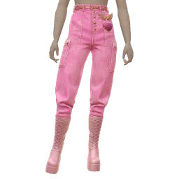 Cloud Nine Pink Denim Cargo Pants