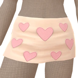 Cloud Nine White Mini Skirt With Pink Hearts Embroidery