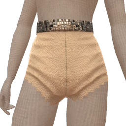 Ikon Cream Leather Shorts With Disco Belt