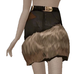 Cosmos Werewolf Fur Asymmetric Skirt