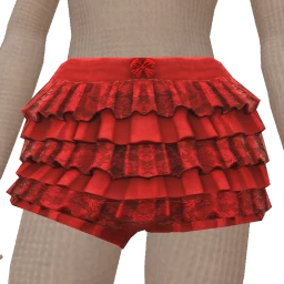 Cloud Nine Passion Rouge Ruffled Shorts
