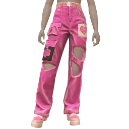 Cloud Nine Pink Patchwork Jeans