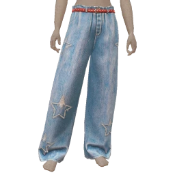 Cloud Nine Blue Belted Star Jeans
