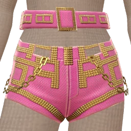 Cloud Nine Pink Denim Pixel Shorts