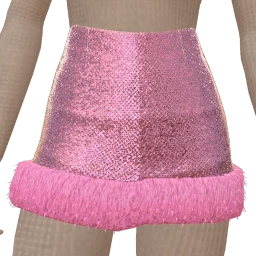 Cloud Nine Pink Glitter Doll Fur Mini Skirt