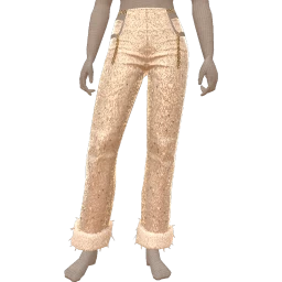 Cloud Nine Cream Glitter Doll Fur Trousers