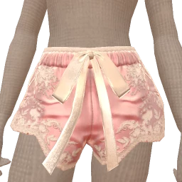Cloud Nine Pink Feminine Silk Floral Lace Shorts