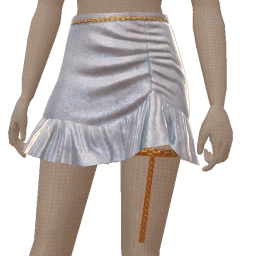 Cloud Nine Silver Foil Mini Skirt