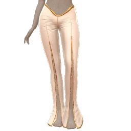 Cloud Nine White Luxe Gold Zip Trousers