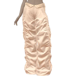 Cloud Nine White Fold Over Baggy Ruched Pants