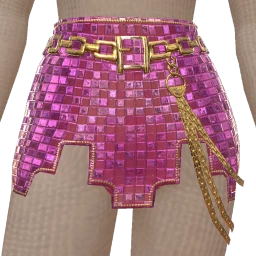 Cloud Nine Pixel Cut Skirt With Chain Belt