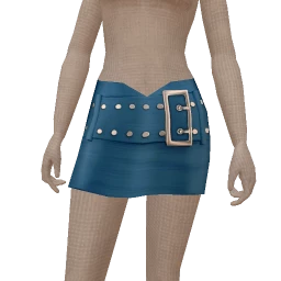 Delirious Blue Denim Belted Mini Skirt