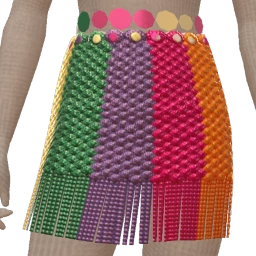 Cloud Nine Rainbow Tassels Mini Skirt