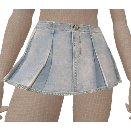 Cloud Nine Denim Pleated Mini Skirt