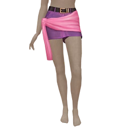 Cloud Nine Pink Scarf Denim Skirt