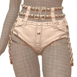 Cloud Nine White Denim Clasp Shorts