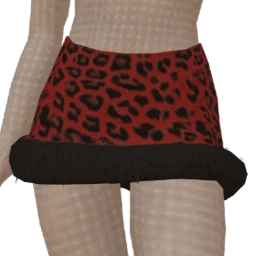 Ikon Elite Red Leopard Furry Skirt