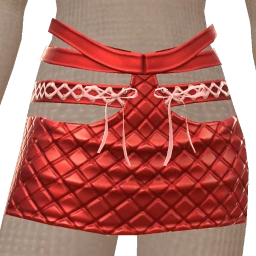 Cloud Nine Red Quilted Mini Skirt