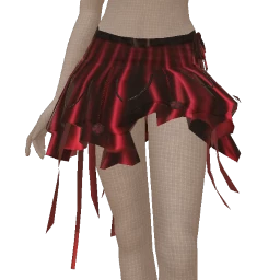 Cosmos Glowing Red Velvet Torn Horror Skirt