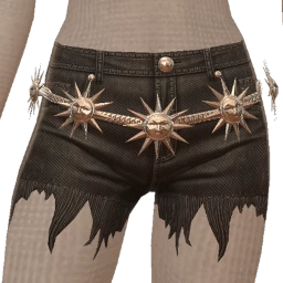 Delirious Black Denim Shorts With Celestial Belt