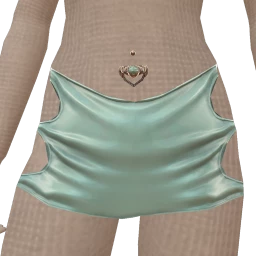 Yume Blue Iridescent Side-Cut Mini Skirt