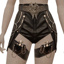 Delirious Cut Out Chains Leather Shorts