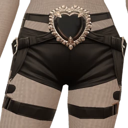 Delirious Black Heart Leather Shorts